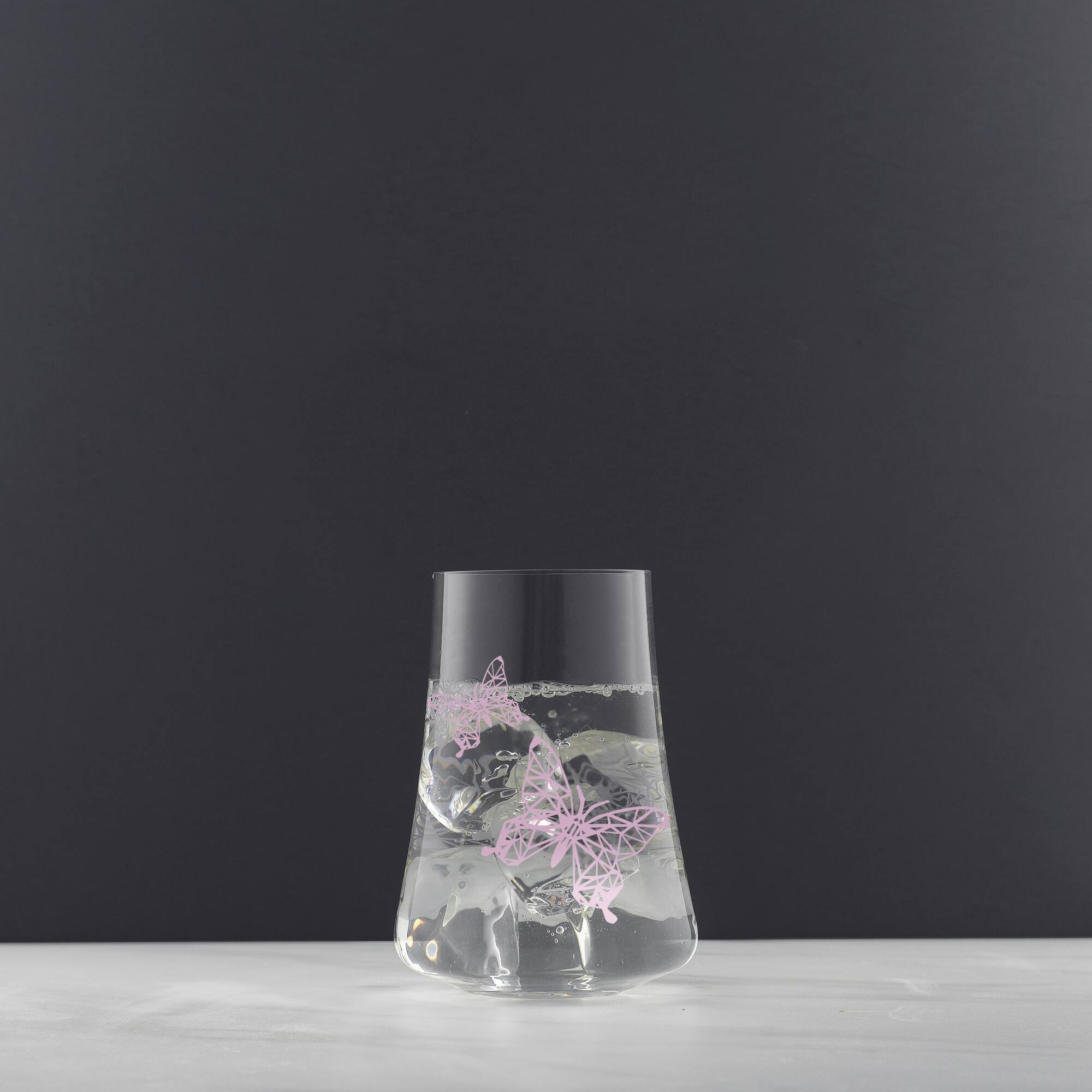 JoyJolt® 17oz. Meadow Butterfly Crystal Highball Glass Set, 2ct.
